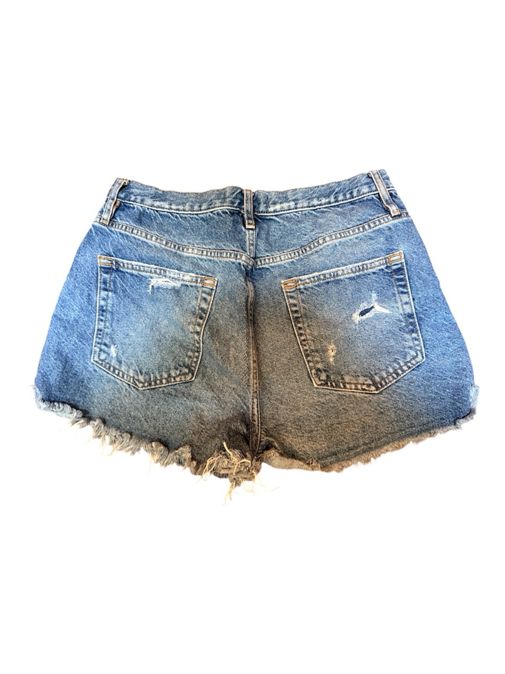 We The Free Size 31 Distressed Denim Shorts Raw Hem High Rise Festival Boho - Picture 7 of 13